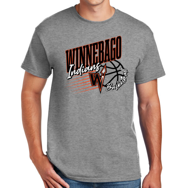 Lady Indians Basketball 2026 Logo 1 - DryBlend ® 50 Cotton/50 Poly T Shirt Thumbnail