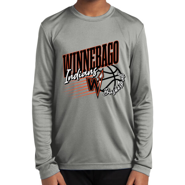 Lady Indians Basketball 2026 Logo 1 - Youth Long Sleeve PosiCharge ® Competitor Tee Thumbnail