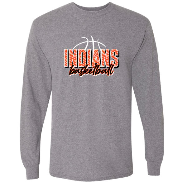 Lady Indians Basketball 2026 Logo 2 - DryBlend® 50/50 Long Sleeve T-Shirt Thumbnail