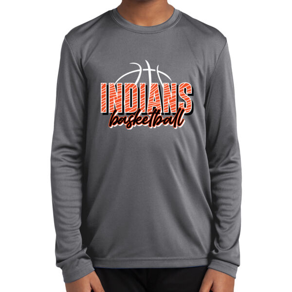 Lady Indians Basketball 2026 Logo 2 - Youth Long Sleeve PosiCharge ® Competitor Tee Thumbnail