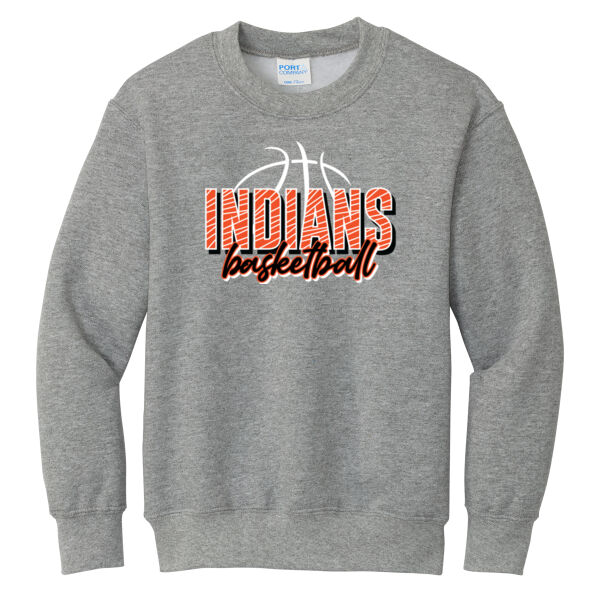 Lady Indians Basketball 2026 Logo 2 - Youth Core Fleece Crewneck Sweatshirt Thumbnail