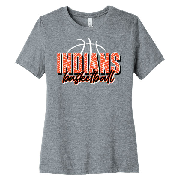 Lady Indians Basketball 2026 Logo 2 - Women's Relaxed CVC Tee Thumbnail