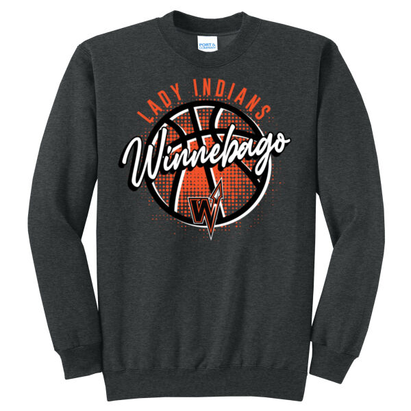 Lady Indians Basketball 2026 Logo 3 - Core Fleece Crewneck Sweatshirt Thumbnail