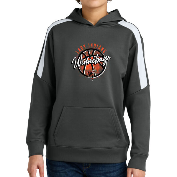 Lady Indians Basketball 2026 Logo 3 - Youth Sport Wick ® Fleece United Pullover Hoodie Thumbnail