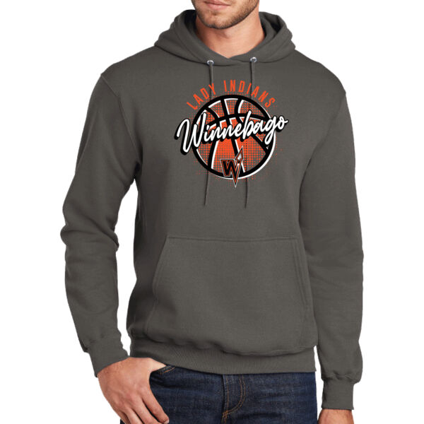 Lady Indians Basketball 2026 Logo 3 - Tall Core Fleece Pullover Hooded Sweatshirt Thumbnail