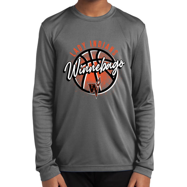 Lady Indians Basketball 2026 Logo 3 - Youth Long Sleeve PosiCharge ® Competitor Tee Thumbnail
