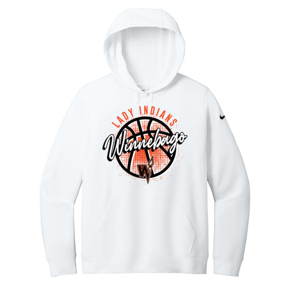 Lady Indians Basketball 2026 Logo 3 - Women's Club Fleece Sleeve Swoosh Pullover Hoodie Thumbnail