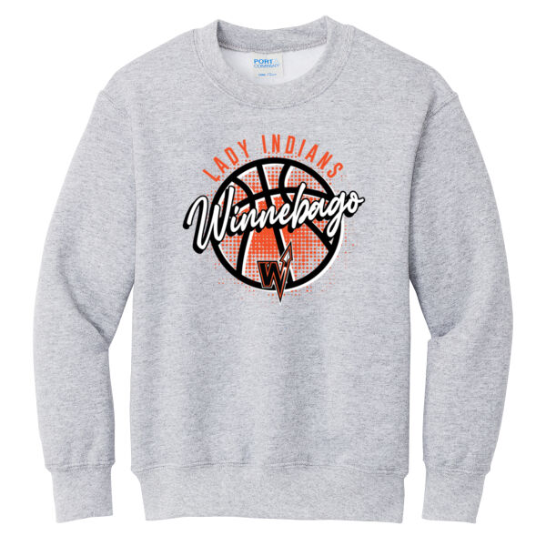 Lady Indians Basketball 2026 Logo 3 - Youth Core Fleece Crewneck Sweatshirt Thumbnail
