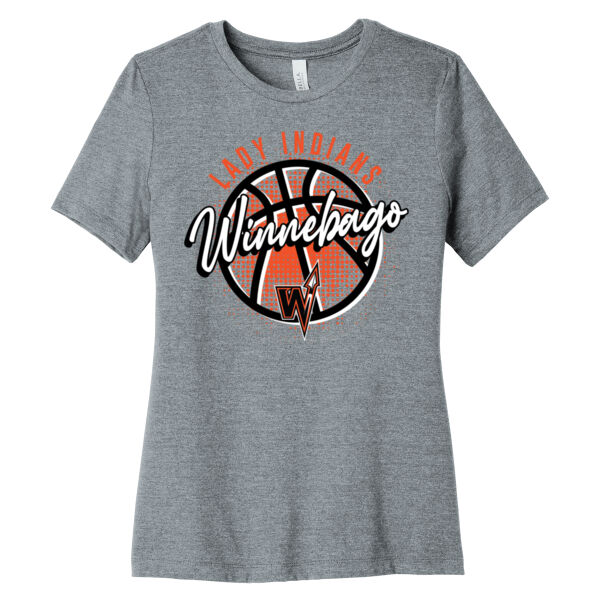 Lady Indians Basketball 2026 Logo 3 - Women's Relaxed CVC Tee Thumbnail
